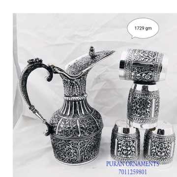 925 pure silver stylish shape jug set in fine naka... by 