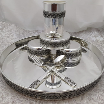 925 Pure Silver Dinner Set In Stylish Antique PO-1... by 