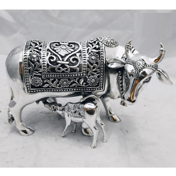 Pure silver cow & calf in antique carvings po-174-... by 