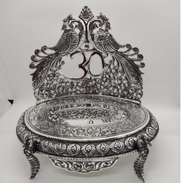 92.5 Pure Silver Antique Singhasan In Peacock Naka... by 