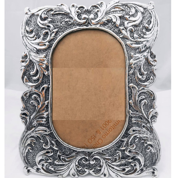 925 Pure silver photo frame in deep carvings in an... by 