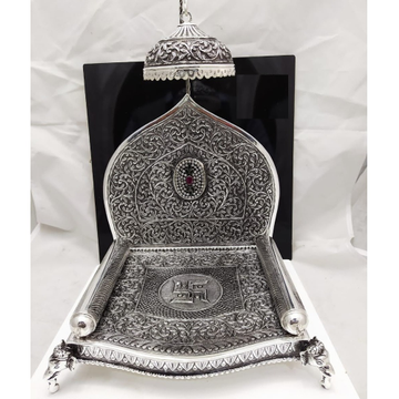 92.5 pure silver Solid antique singhasan with Gems... by 