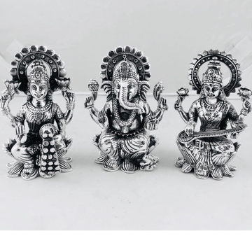 Pure SIlver Lakshmi Ganesh Saraswati Idol PO-174-1... by 