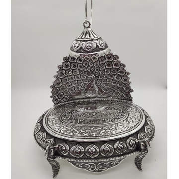 92.5 pure silver solid antique singhasan in mayur... by 