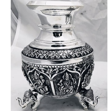 pure silver Astha lakshmi antique vase with hathi... by 