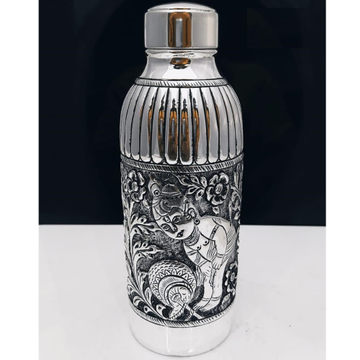 92.5 Pure Stylish Silver Bottle In Fine Antique Ca... by 