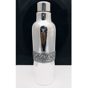 92.5 Pure Stylish Silver Bottle In Fine Antique Ca... by 