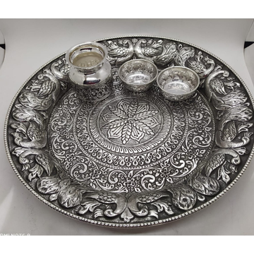 925 Pure Silver Antique Pooja Thali Set PO-263-29 by 