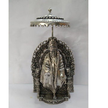 Pure silver sai baba idol in high antique finishin... by 