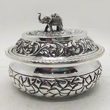 925 Pure Silver Stylish Serving Bowl with Pure Sil... by 