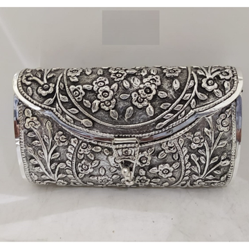 maanniya pure silver clutch with stylish lock in a... by 