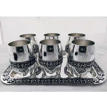 92.5% Pure Silver Stylish Glasses  and tray set PO... by 