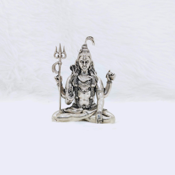 Pure silver shiv ji idol in high antique finishing... by 