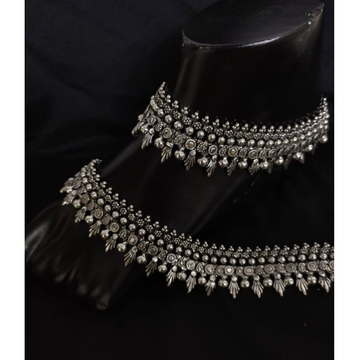 925 Pure Silver Antique Payal Handmade PO-208-19 by 