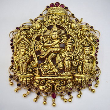 Pure Silver Pendant of Natraj In Fine Nakash PO-21... by 