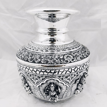Pure Silver AstaLakshmi Kalash (Vase) in High Rise... by 
