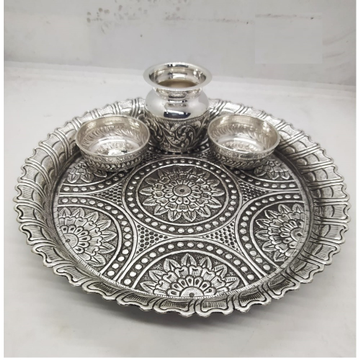 rangoli motifs hallmarked silver in antique finish... by 
