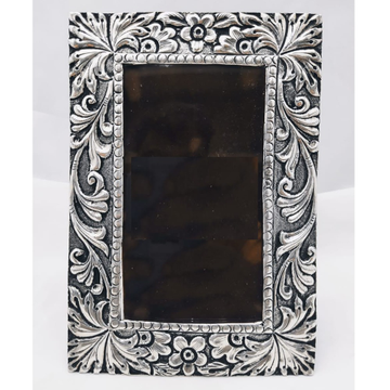 Designer pure silver photo frame in antique nakash... by 