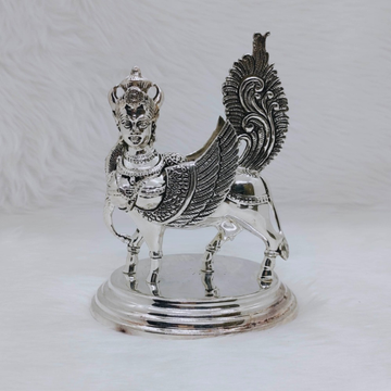 Pure silver kamdhenu cow idol in high antique fine... by 