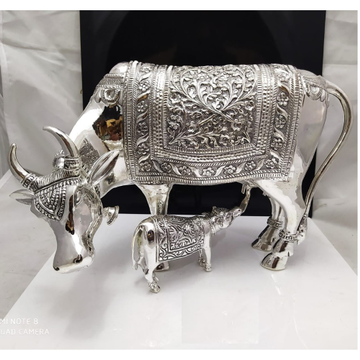 Pure Silver Cow (Kamdenu Gai) in Antique Carvings... by 