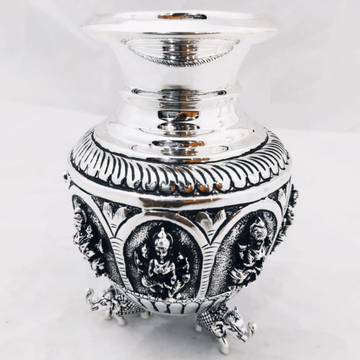 Pure silver astalakshmi kalash with hathi legs pO-... by 