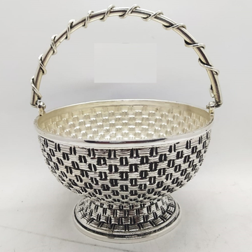 925 Pure Silver Designer Fruit & Flower Basket Wit... by 