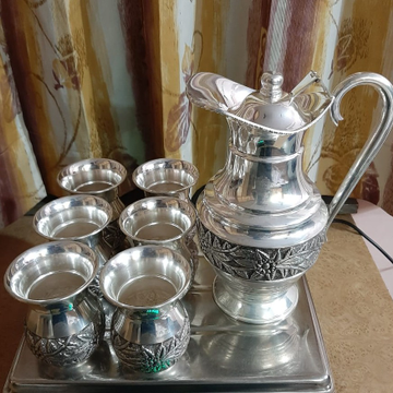 92.5% Pure Silver Stylish Jug And Glasses Set PO-2... by 