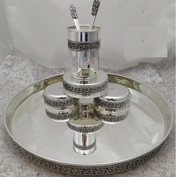 925 Pure Silver Dinner Set In Stylish Antique PO-1... by 