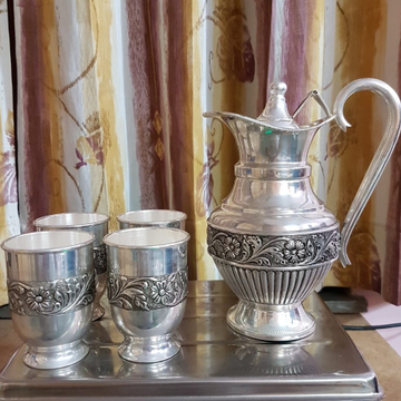 92.5% Pure Silver Stylish Jug And Glasses Set PO-2... by 