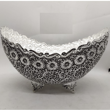 925 Pure Silver Designer Fruit & Flower Basket in... by 