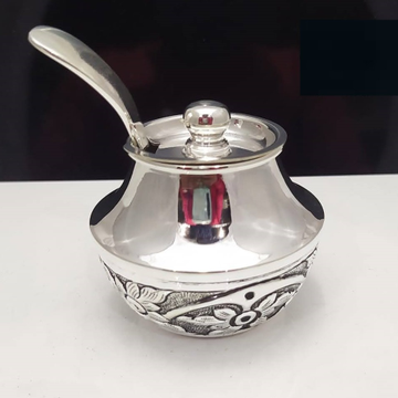 925 pure silver stylish ghee dani with spoon and l... by 