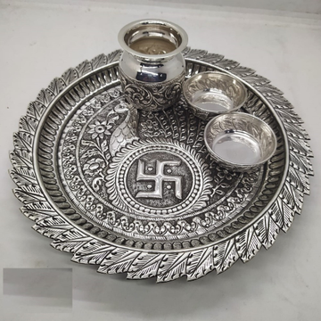 peacock motif aarta thal set in hallmark silver by... by 