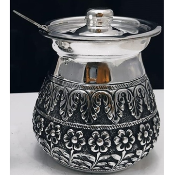 925 pure silver stylish ghee dani with spoon and l... by 