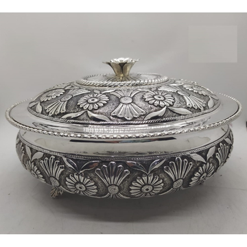 925 Pure Silver Serving Bowl with Pure Silver Cove... by 