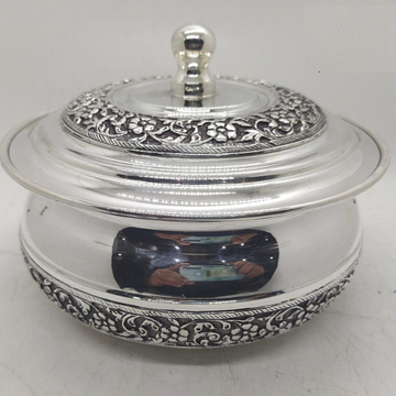 925 Pure Silver Serving Bowl with Pure Silver Cove... by 