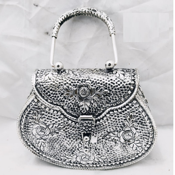 925 pure silver ladies clutch with handle in fine... by 