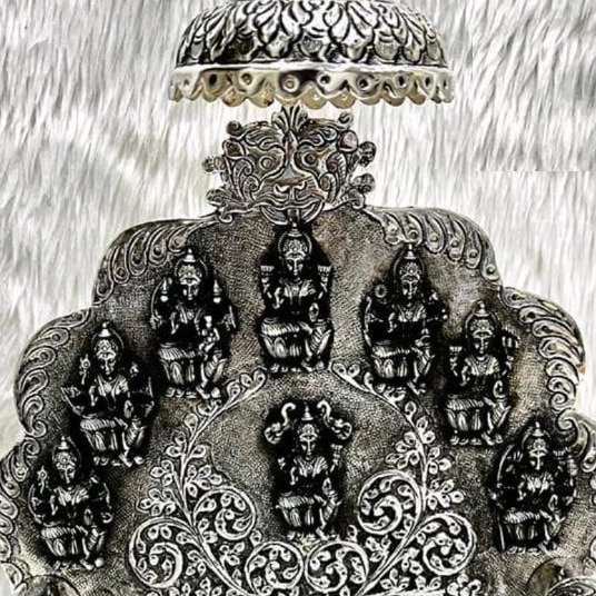 Pure Silver Unique Astalakhmi Singhasan with Chhatar