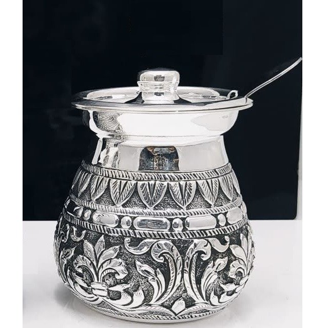 925 pure silver ghee dani (designer and antique carvings) po-244-02
