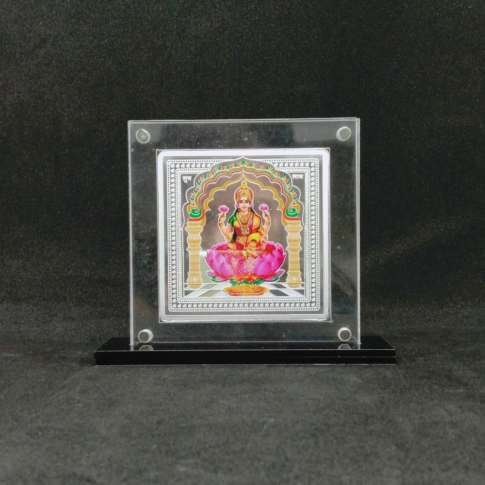 Puran hallmarked silver designer coin of laxmi in color printing