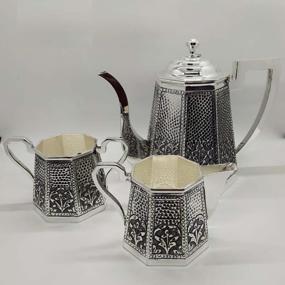 92.5% Pure Silver Stylish Jug And Glasses Set In Antique po-247-17