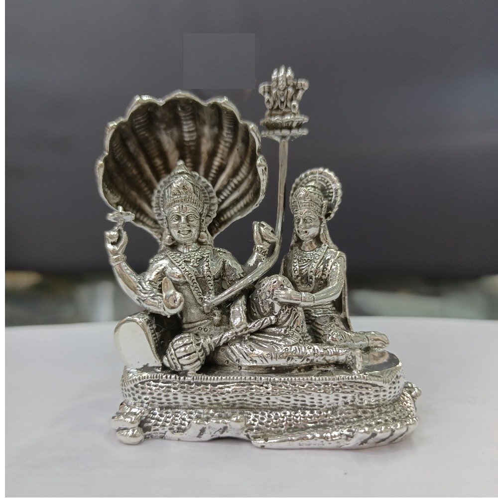 Pure silver idol of lakshmi narayan in Shirsagar Posture po-174-34