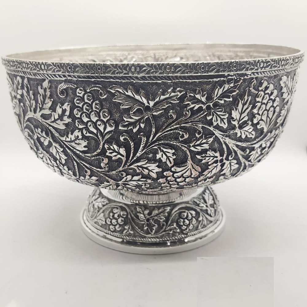 925 Pure Silver Designer Fruit & Flower Basket PO-162-30