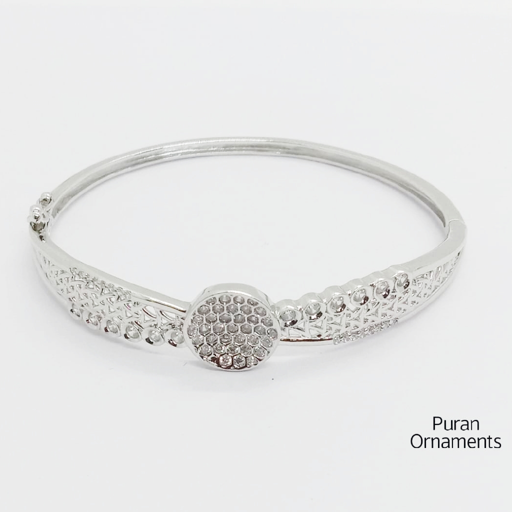 Sterling silver ladies bracelet with studded stone