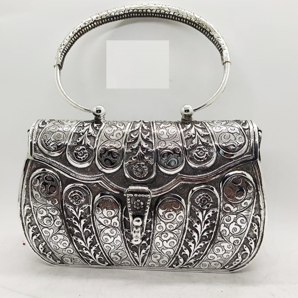 Stylish and 925 Pure Silver Clutch With Handle PO-164-26