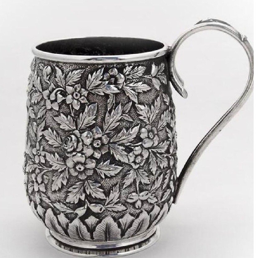 925 Pure Silver Mug in High Embossing PO-158-01