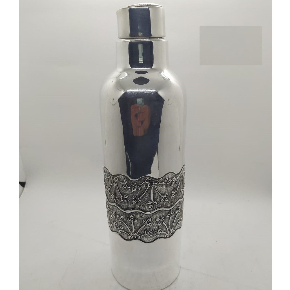 92.5 Pure Stylish Silver Bottle In Fine Antique Carvings PO-243-11