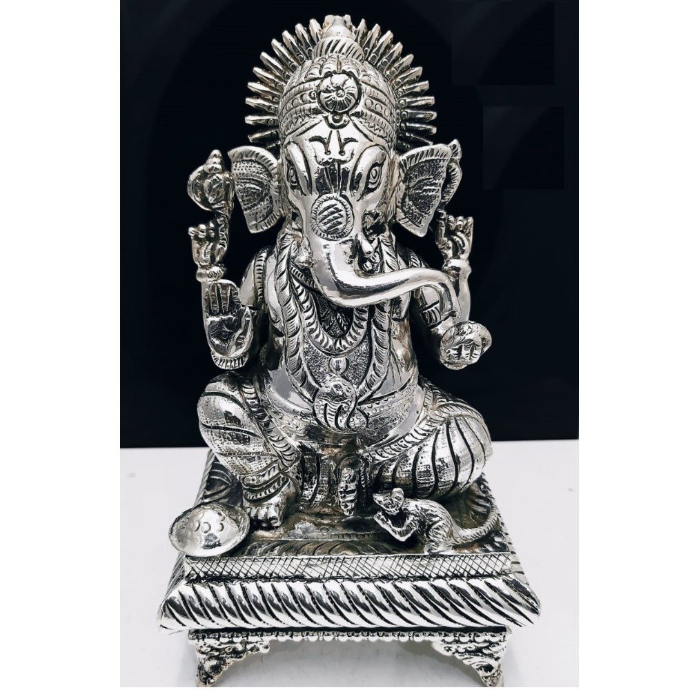 925 Pure Silver Ganesha Idol in Antique Finishing.PO-174-49