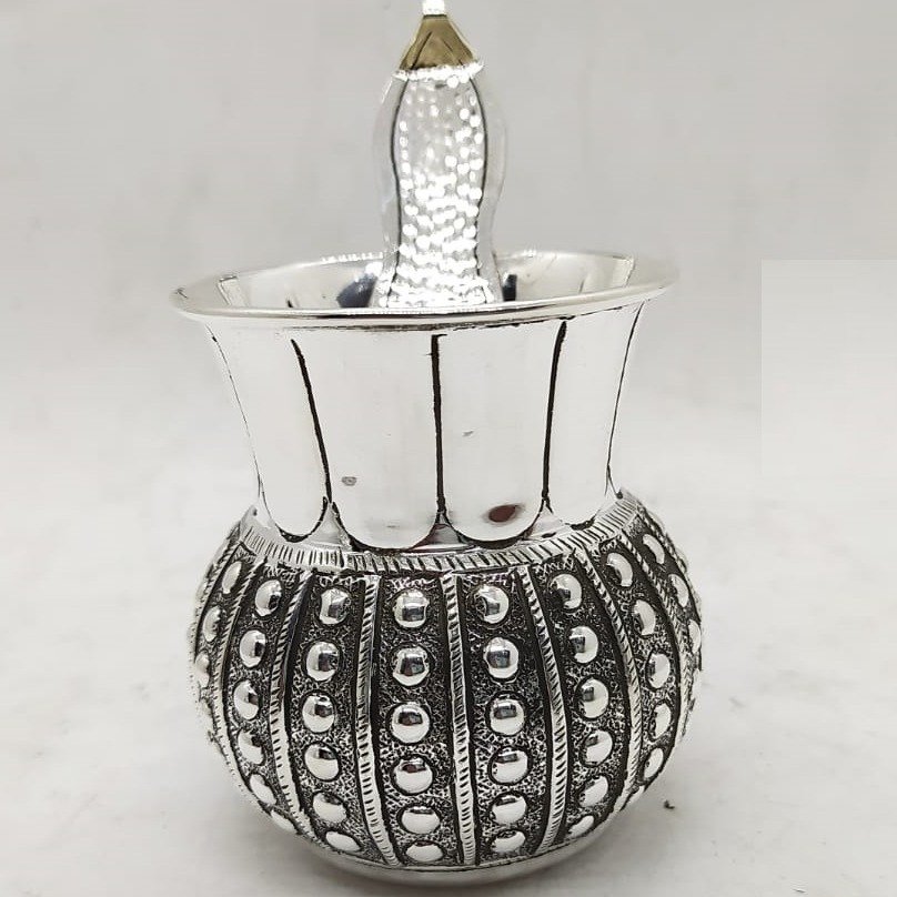 925 Pure Silver Ghee Dani with Spoon and Lid