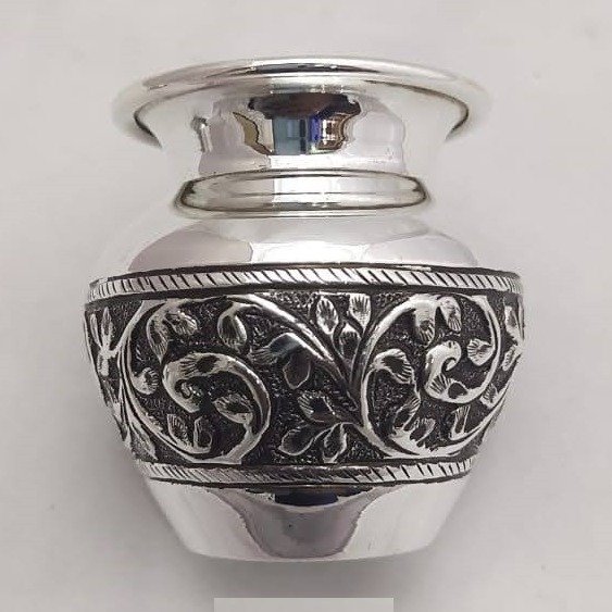 92.5% Pure Silver Kalash In Light Weight And Fine work PO-165-15