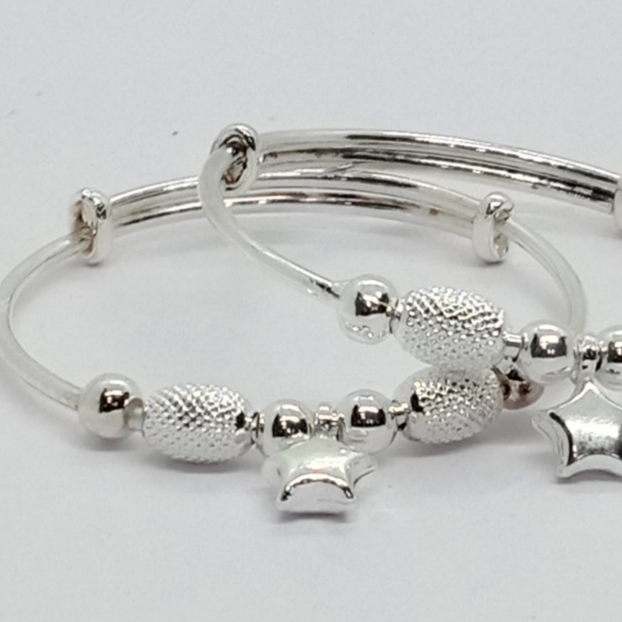 pure silver baby kada, soft edges, easy to wear